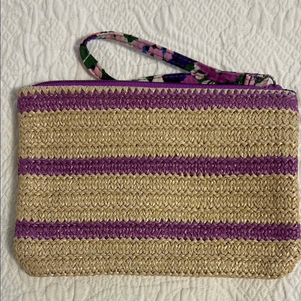 Vera Bradley Purple and Tan Woven Wristlet - Picture 3 of 3